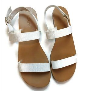 J Crew white sandals